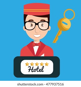 bellman hotel employee icon