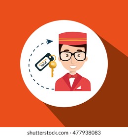 bellman hotel employee icon