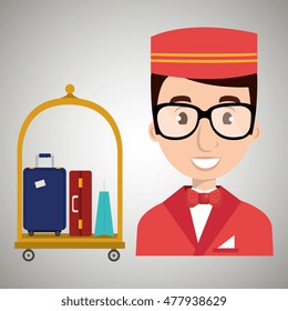 bellman hotel employee icon