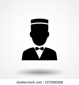 Bellman icon. Concierge symbol Simple flat symbol. Perfect Black pictogram illustration on white background.