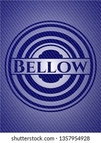 Bellow emblem with denim high quality background