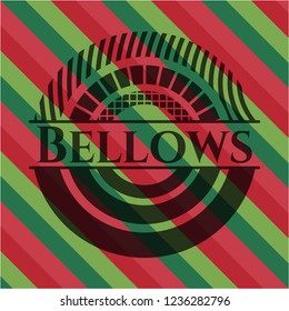 Bellows christmas colors style emblem.