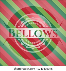 Bellows christmas emblem background.