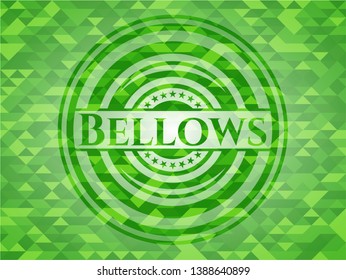 Bellows green mosaic emblem. Vector Illustration. Detailed.