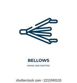Bellows icon. Linear vector illustration from mining and crafting collection. Outline bellows icon vector. Thin line symbol for use on web and mobile apps, logo, print media.