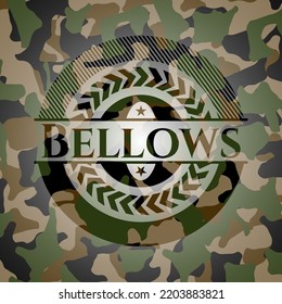 Bellows on camouflage texture. Vector Illustration. Detailed. 
