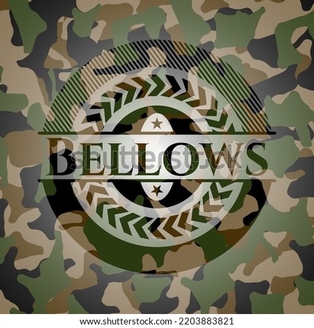 Bellows on camouflage texture. Vector Illustration. Detailed. 