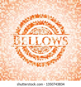 Bellows orange mosaic emblem with background