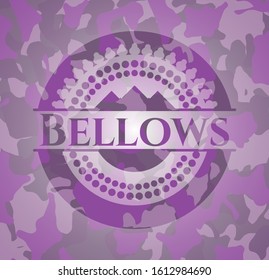Bellows pink on camo pattern. Vector Illustration. Detailed.