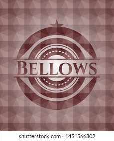 Bellows red seamless geometric badge.