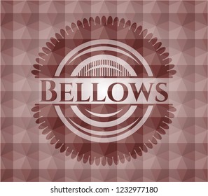 Bellows red seamless geometric emblem.