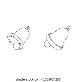 Bells 3d vector icon isometric lines color minimalism illustrate