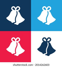 Bells blue and red four color minimal icon set