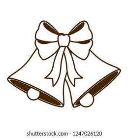 bells with bow isolated icon