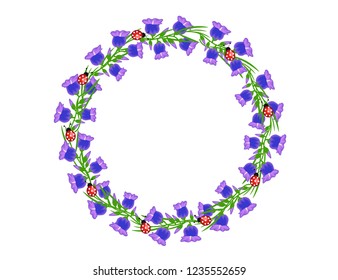 Bells butterfly flowers frame