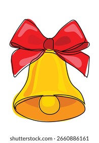 Bells in continuous line drawing on a white background.