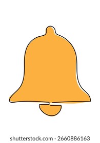 Bells in continuous line drawing on a white background.