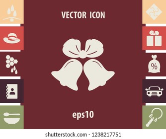 Bells with decorative bow, vector design