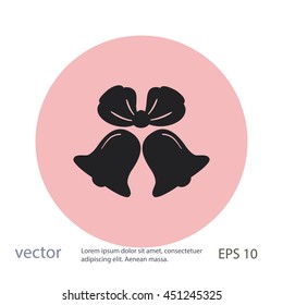Bells with decorative bow, vector design