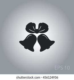 Bells with decorative bow, vector design
