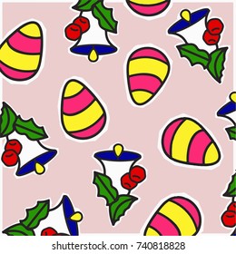 Bells and Easter eggs vector illustration 
