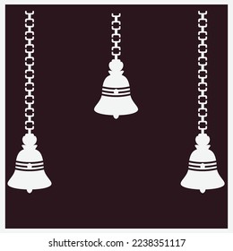 Bells hanging hindu decoration vector