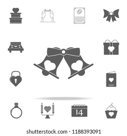 bells with a heart icon. Romance icons universal set for web and mobile