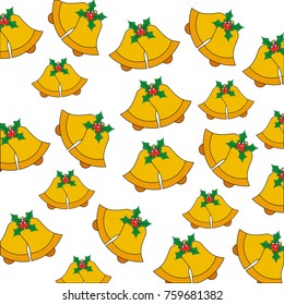 bells with holly berries pattern background christmas related im