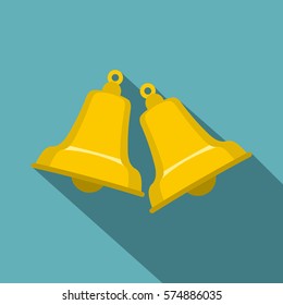 Bells icon. Flat illustration of bells vector icon for web