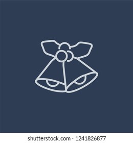Bells icon. Bells linear design concept from Christmas collection. Simple element vector illustration on dark blue background.