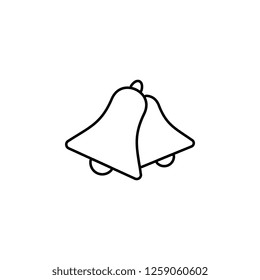 Bells icon. Simple outline vector of Christmas, New Year and holidays set icons for UI and UX, website or mobile application