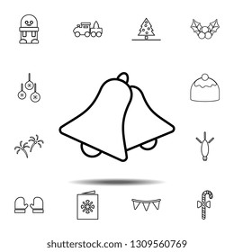 Bells icon. Simple thin line, outline vector element of Christmas joy icons set for UI and UX, website or mobile application