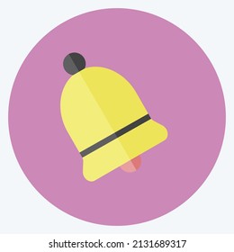 Bells Icon in trendy flat style isolated on soft blue background