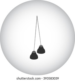 Bells instrument simple icon on round background