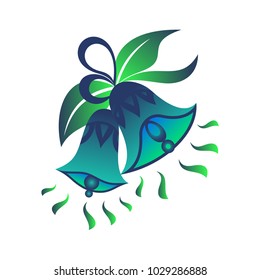 Bells and leaves. Vector illustration.