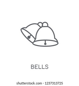 Bells linear icon. Modern outline Bells logo concept on white background from Christmas collection. Suitable for use on web apps, mobile apps and print media.