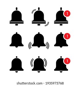 Bells Messages. Icon Set. Phone Icon, Call Icon, Smartphone Vector Design. Stock Image. EPS 10.