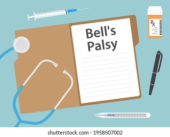 Bell's Palsy Written In Patient Card, Medical Concept- Vector Illustration