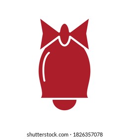 
las campanas son rojas. icono de timbre de estilo plano. tema de navidad