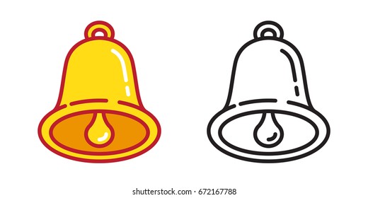 Bells ringing bell icon vector illustration doodle cartoon