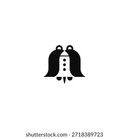 Logo del espacio negativo del cohete Bells.