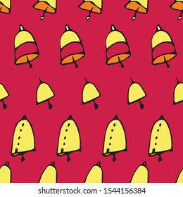 Bells in Rows, repeat vector pattern surface pattern design holiday, christmas