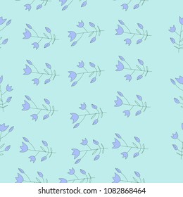 Bells seamless  pattern , stylized, doodles. Hand drawn. 