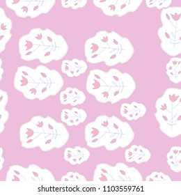 Bells  seamless pattern , stylized, doodles dashed lines, tags. Hand drawn.