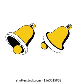 Bells vector 3d isometric, color web icon, new flat style. Creative illustration design, idea for infographics.