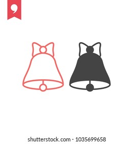Bells vector icon, wedding symbol