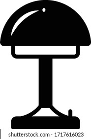 Diseño de icono de glifo para lámparas nocturnas de forma Bellfora, Concepto de lámpara de mesa lateral, luz de pie de noche esporádica sobre fondo blanco, Equipo de trabajo desde casa sobre fondo blanco