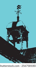 Belltower with domed turret silhouette