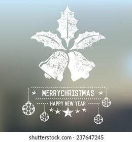 Bell,Xmas on blur background,clean vector