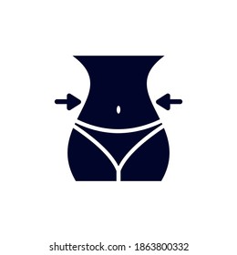 Belly of athletic woman design vector, Fitness equipment icon concept, Creative Gym Symbol, Illustration